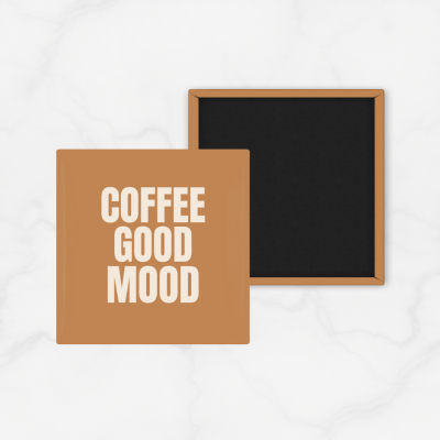 Fridge Magnet Kulkas Square Quetos Coffee Good Mood Size 2.5 inchi